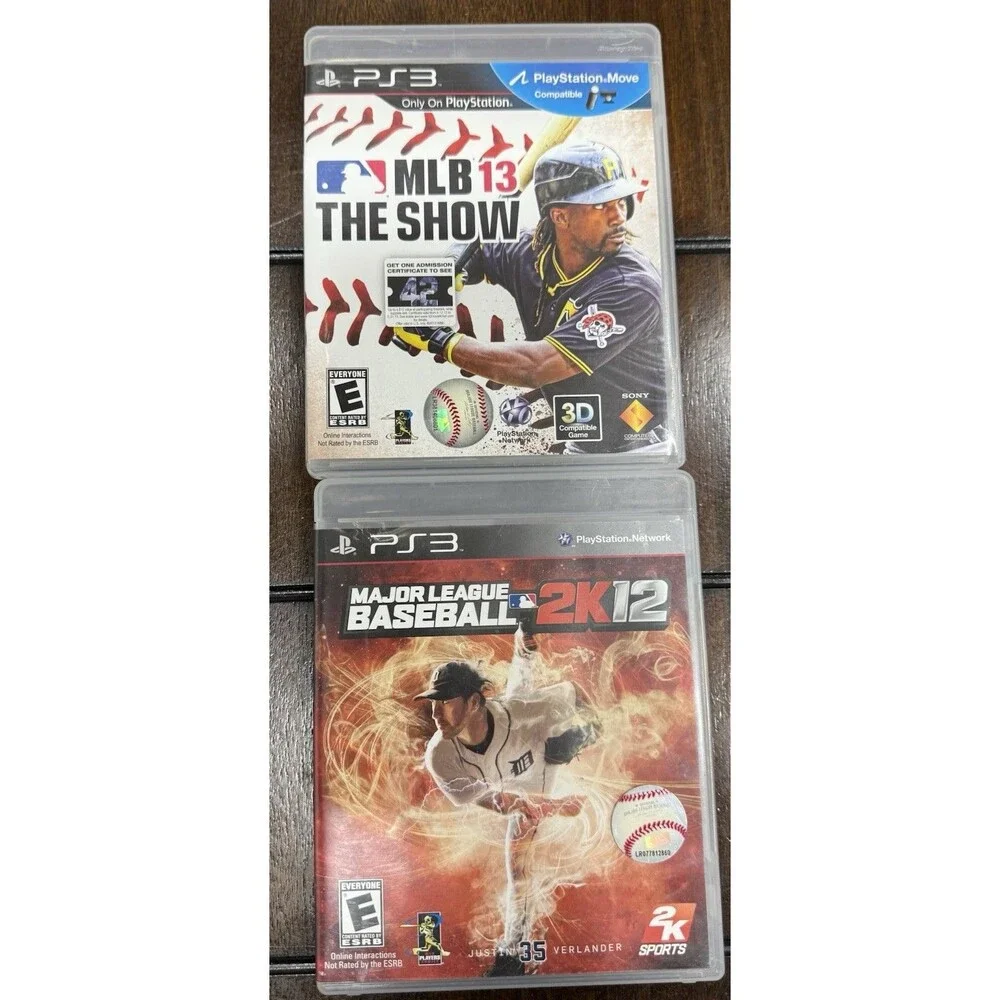 PlayStation 3 PS3 Baseball Game Lot MLB 13 The Show + Major League Baseball 2k12